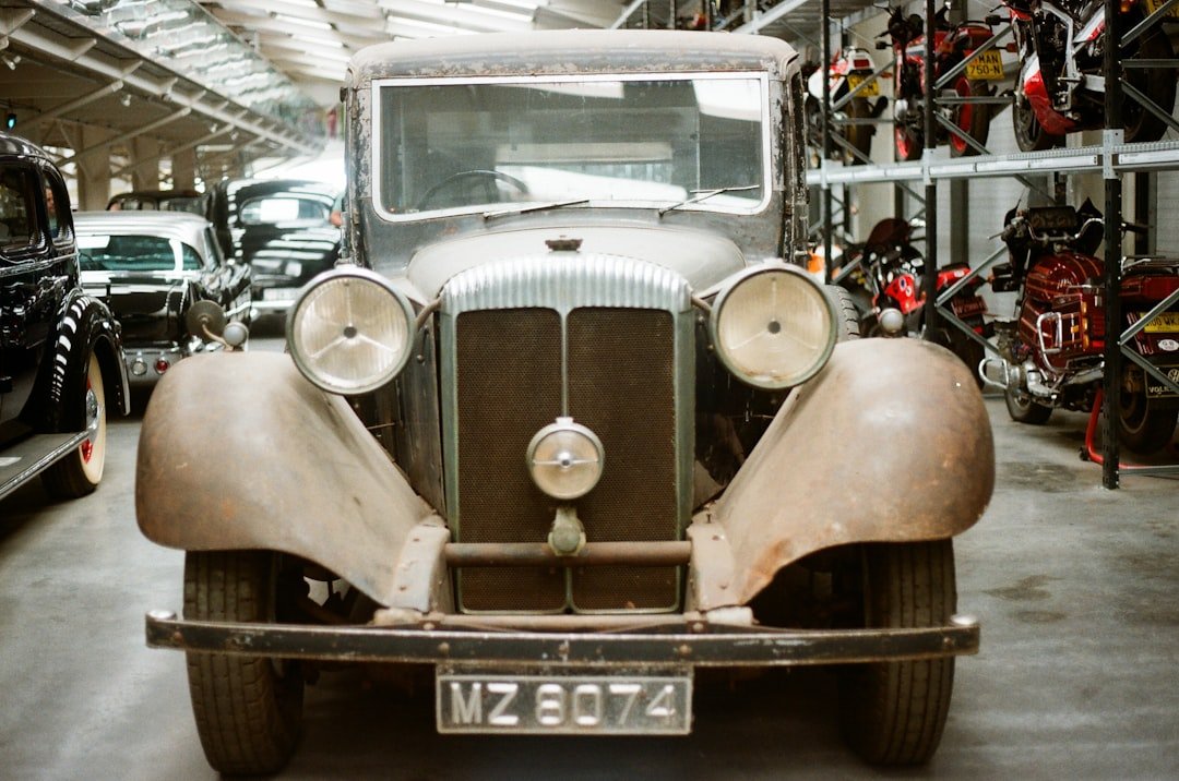 Vintage car with license plate mz 8074.