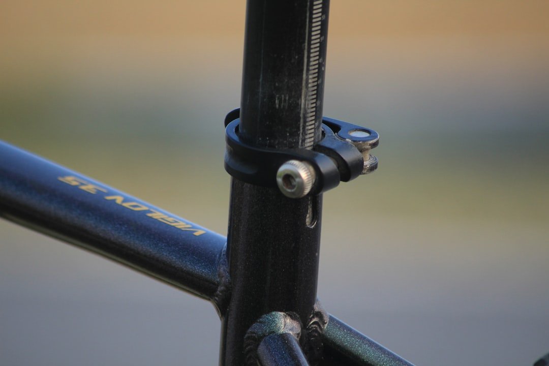 A close up of a bike's front brake