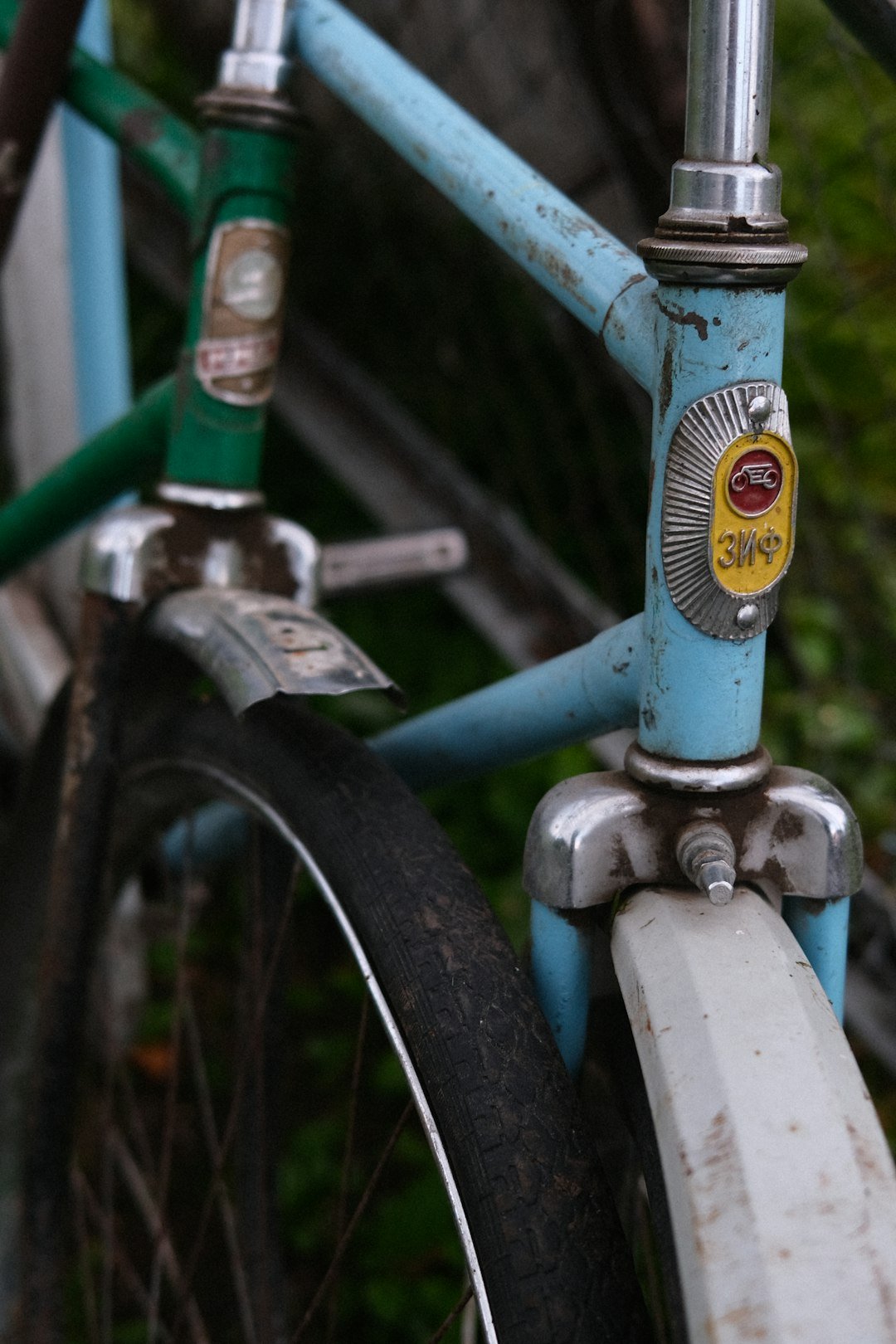 a close up of a bike with a chain on it