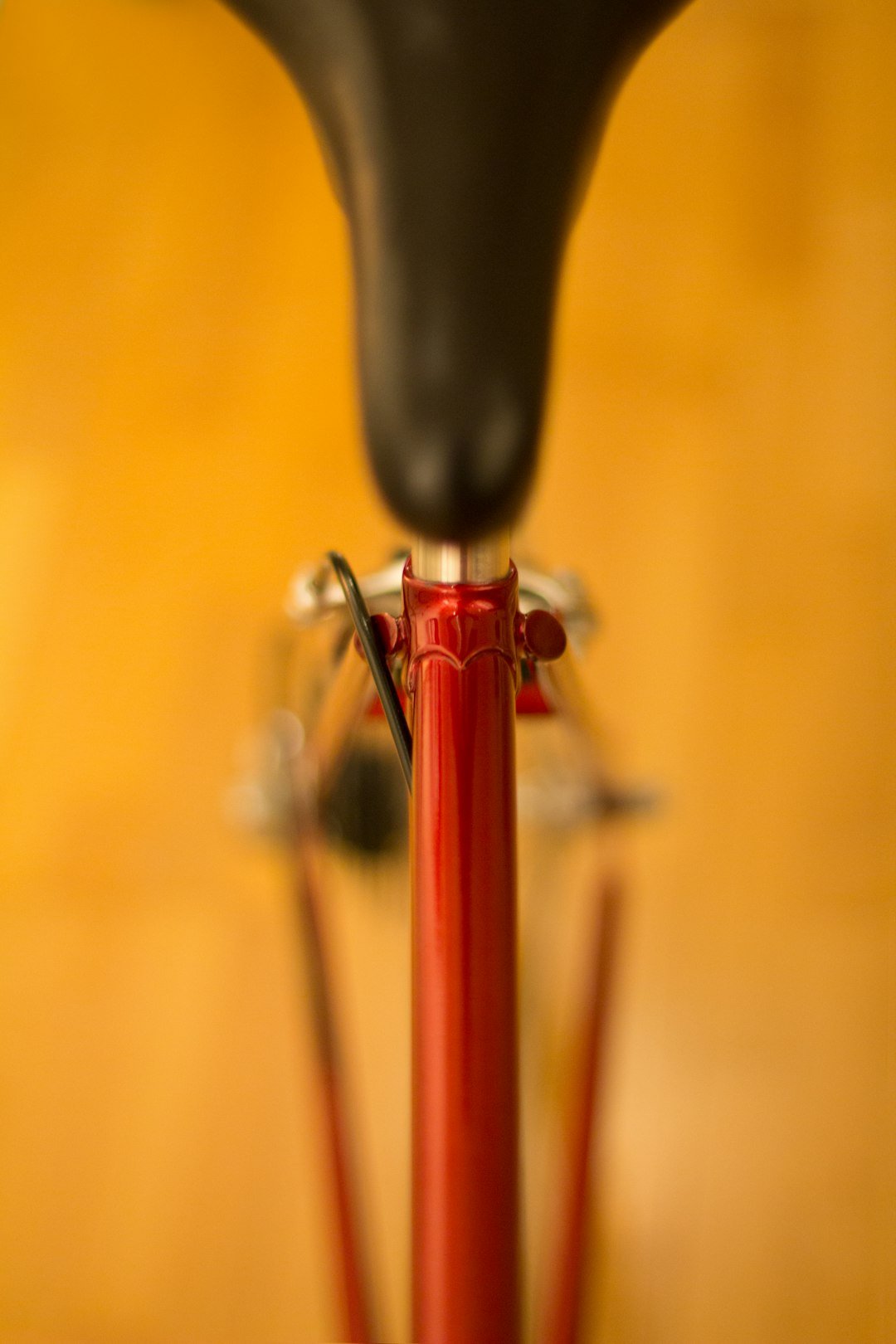 red and black bicycle handle bar