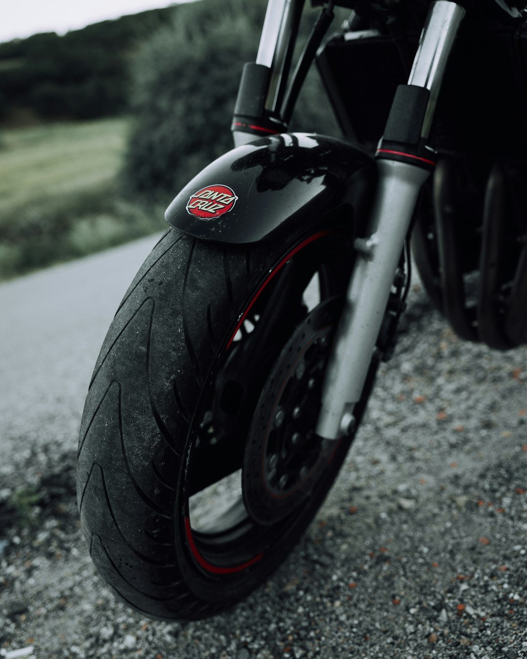 a close up of a bicycle tire