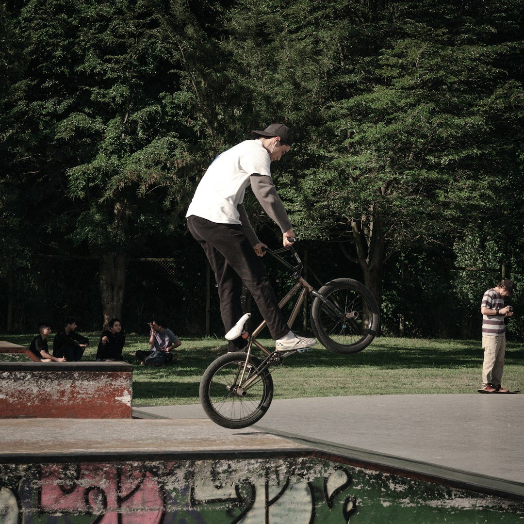 a man riding a bicycle