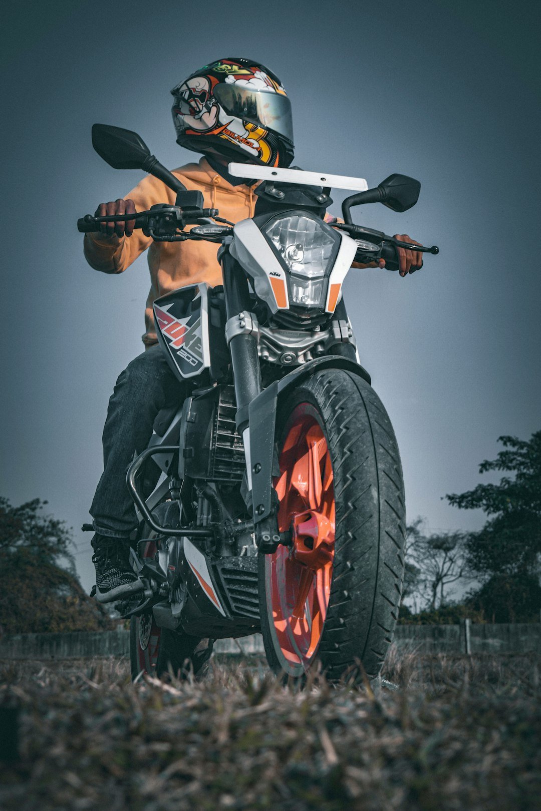 a man riding on the back of a motorcycle