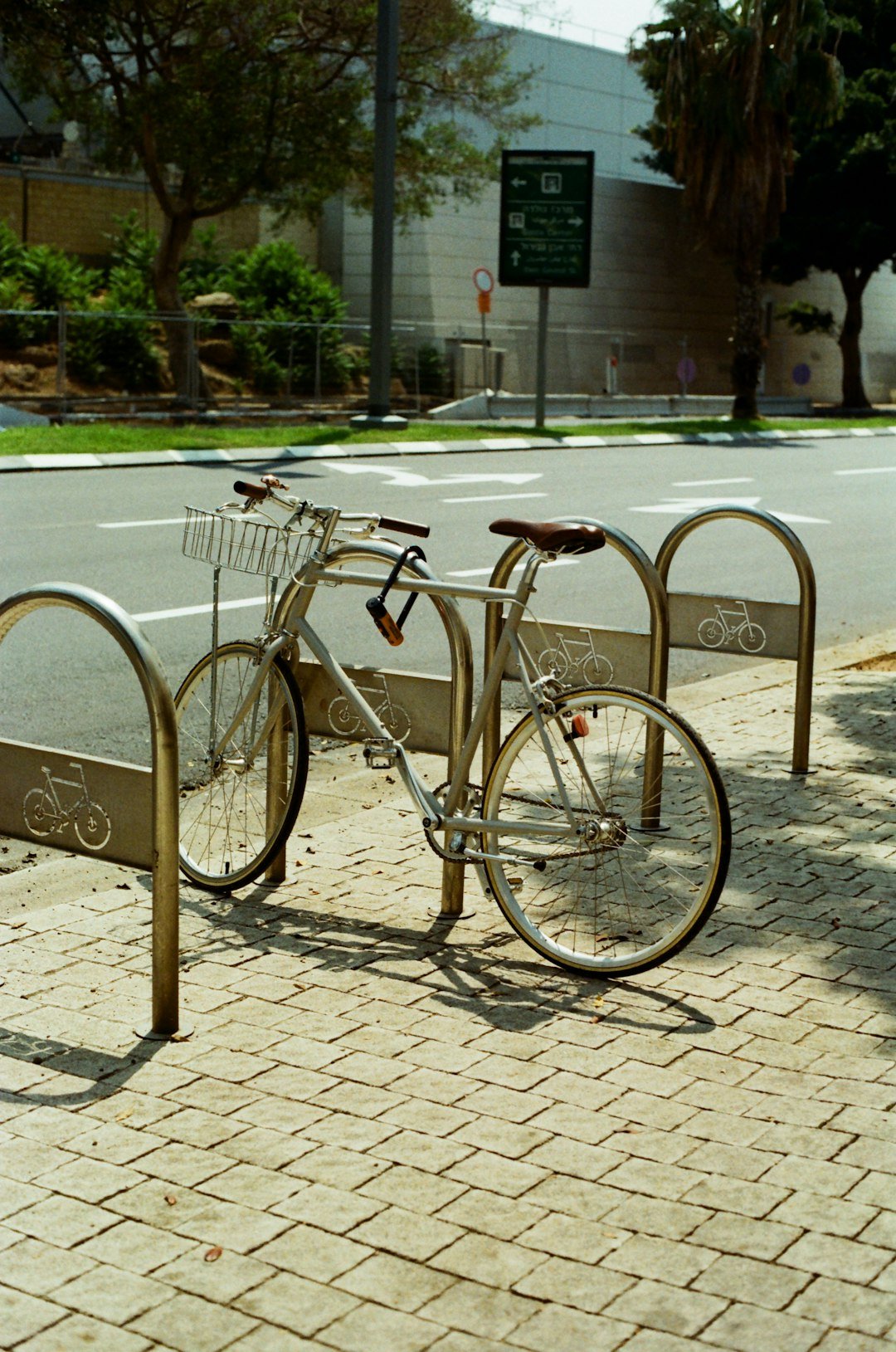 bicycles parked on a sidewalk