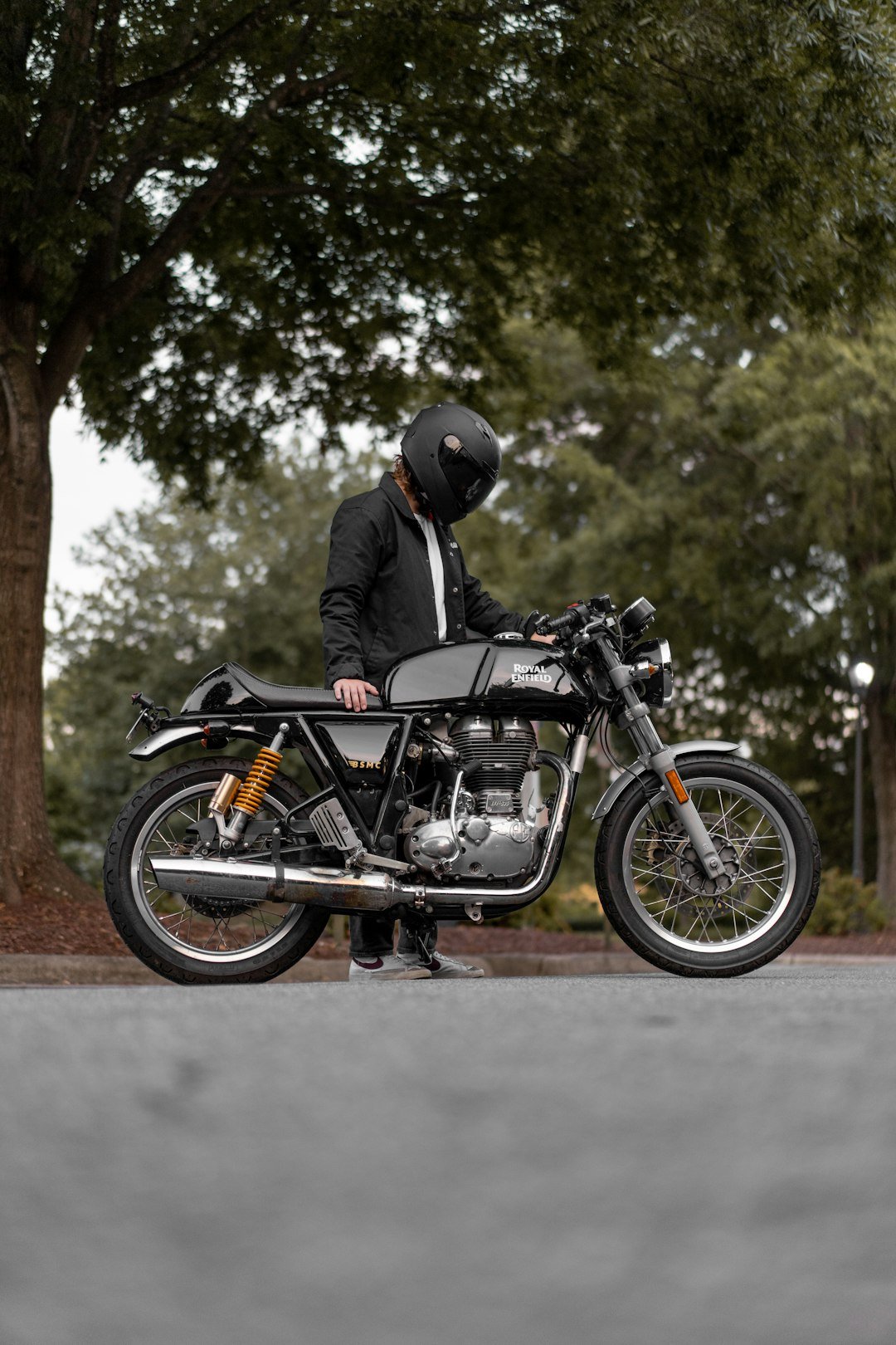 a man on a motorcycle