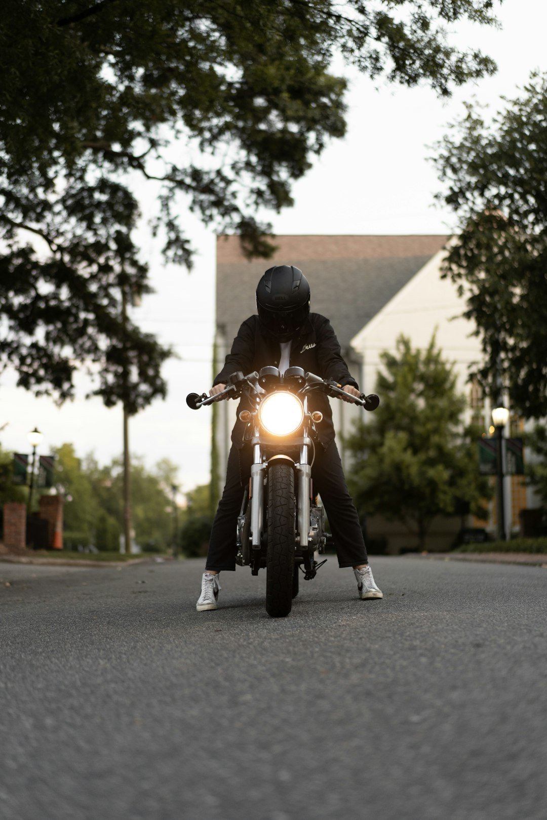 a man riding a motorcycle