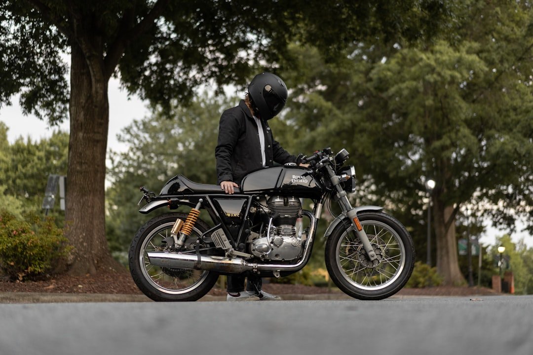 a man on a motorcycle