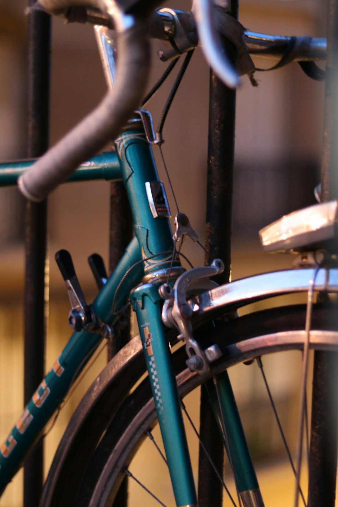 a bicycle with a blue frame