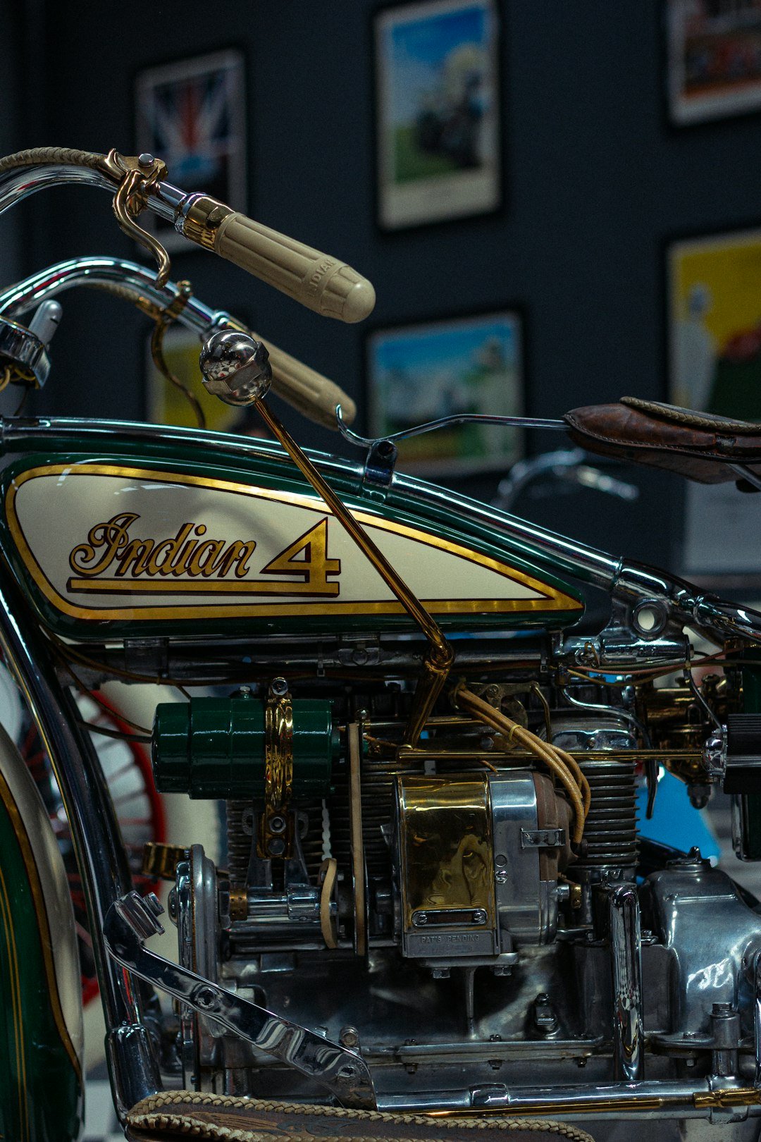 a motorcycle with a helmet