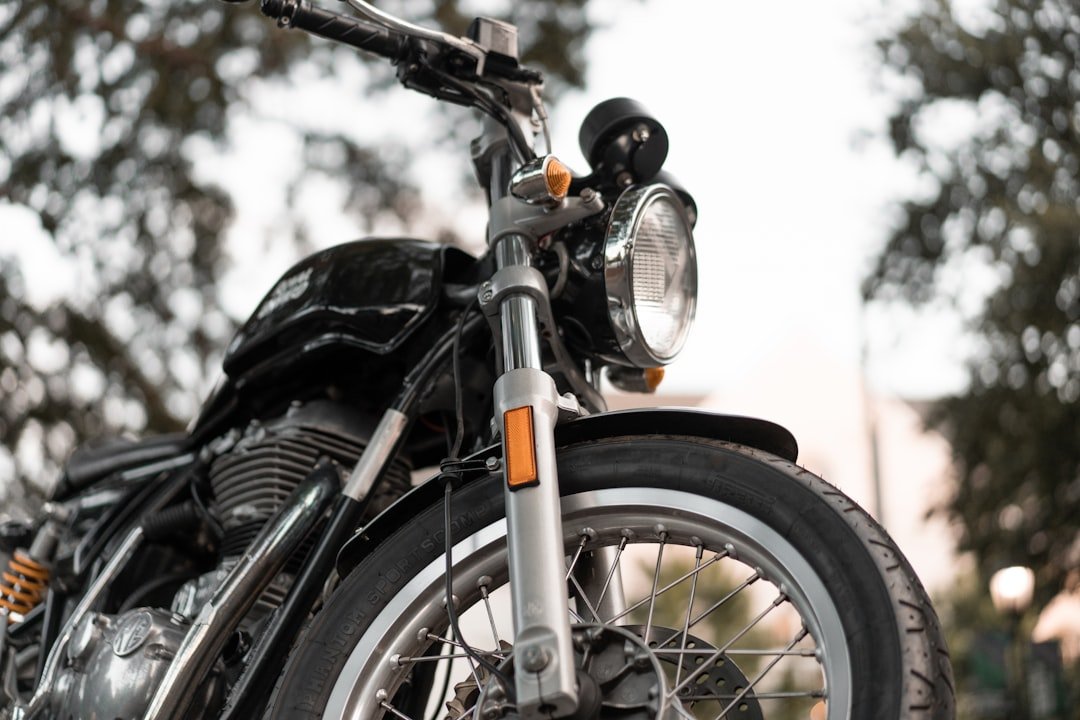 a motorcycle parked in the snow